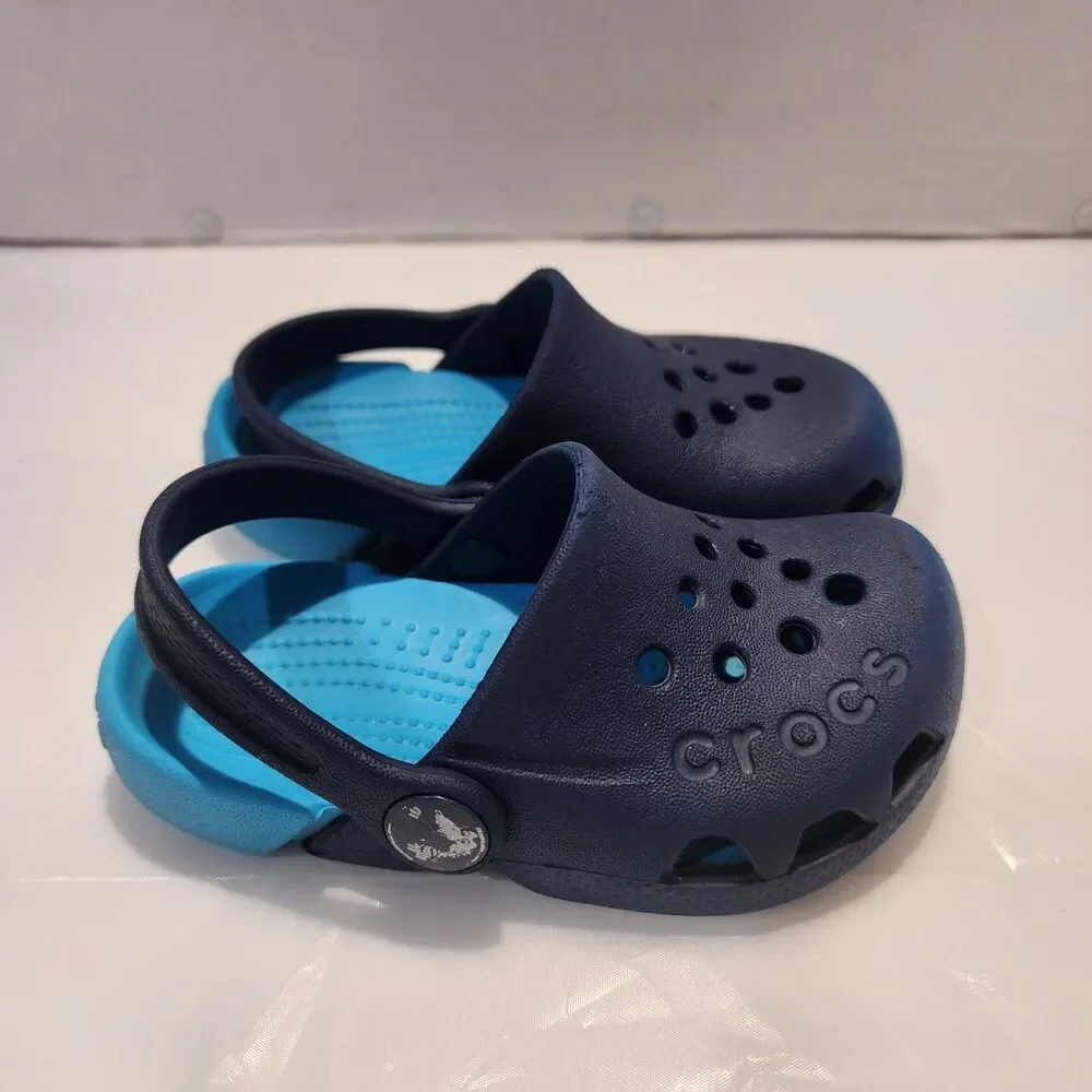 CROCS Childrens Toddler Electro Clogs Navy / Electric Blue - Slip On - SIZE C 6
